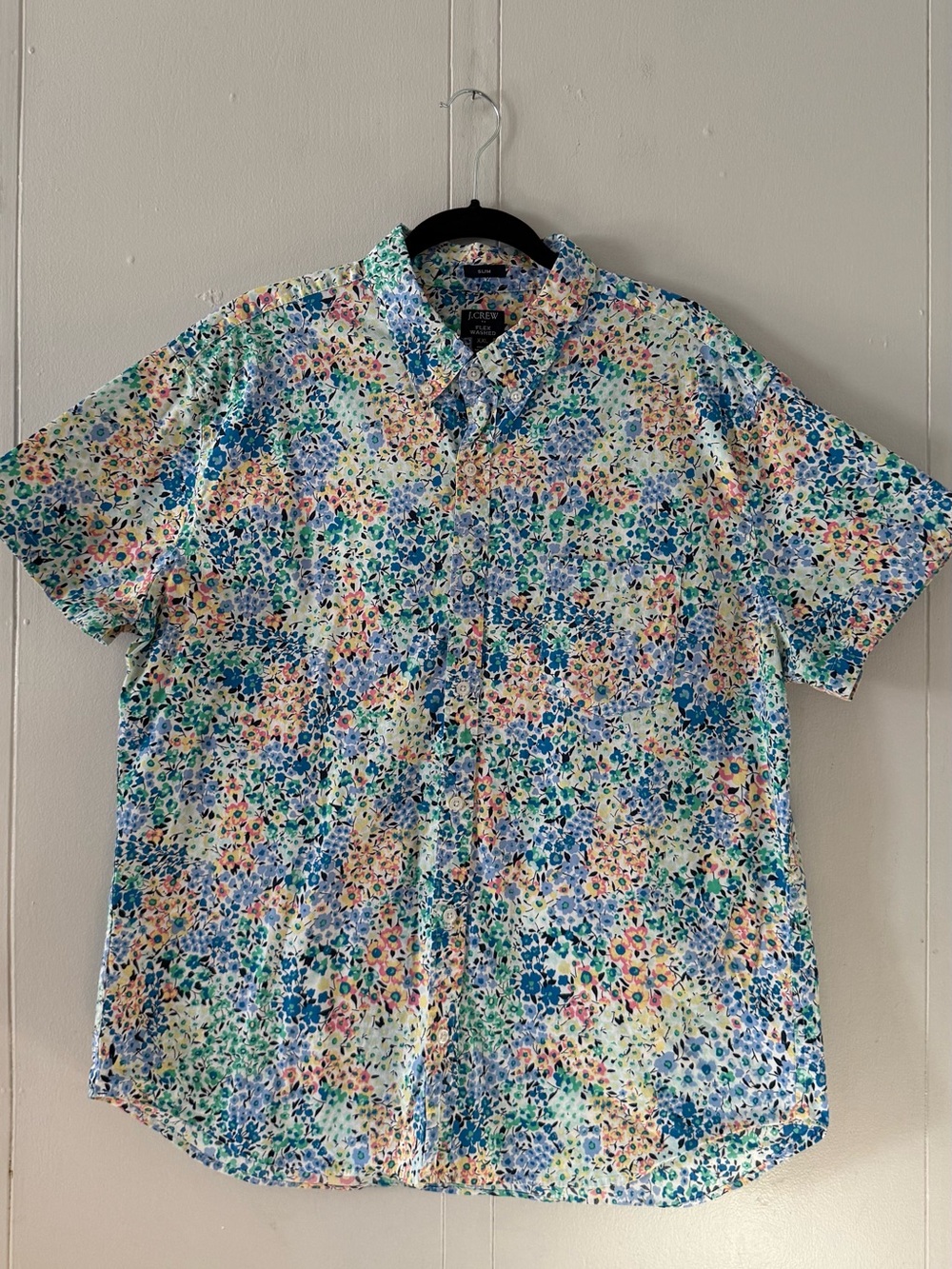 J. Crew Men’s Floral Print Button Down Shirt Slim Fit Flex Cotton XXL